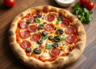 Пицца с салями и грибами: сытный выбор с насыщенным вкусом