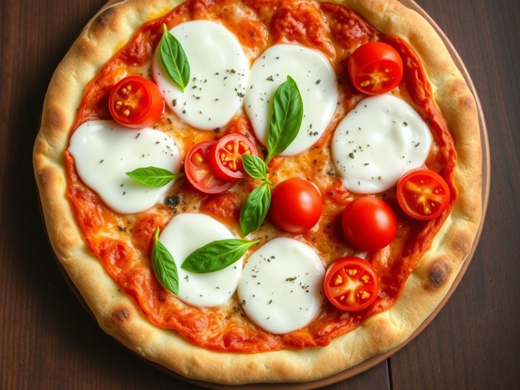 Пицца с моцареллой и помидорами черри: freshness лета в каждом кусочке