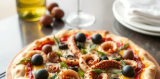 Пицца с осьминогом и оливками: морская история на основе дрожжевого теста