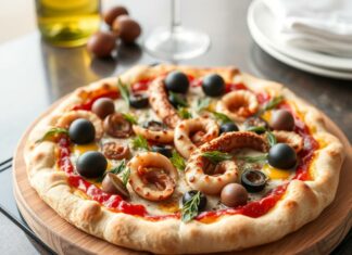 Пицца с осьминогом и оливками: морская история на основе дрожжевого теста