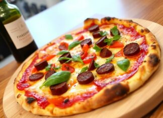 Пицца с чоризо и сладким перцем: испанская страсть