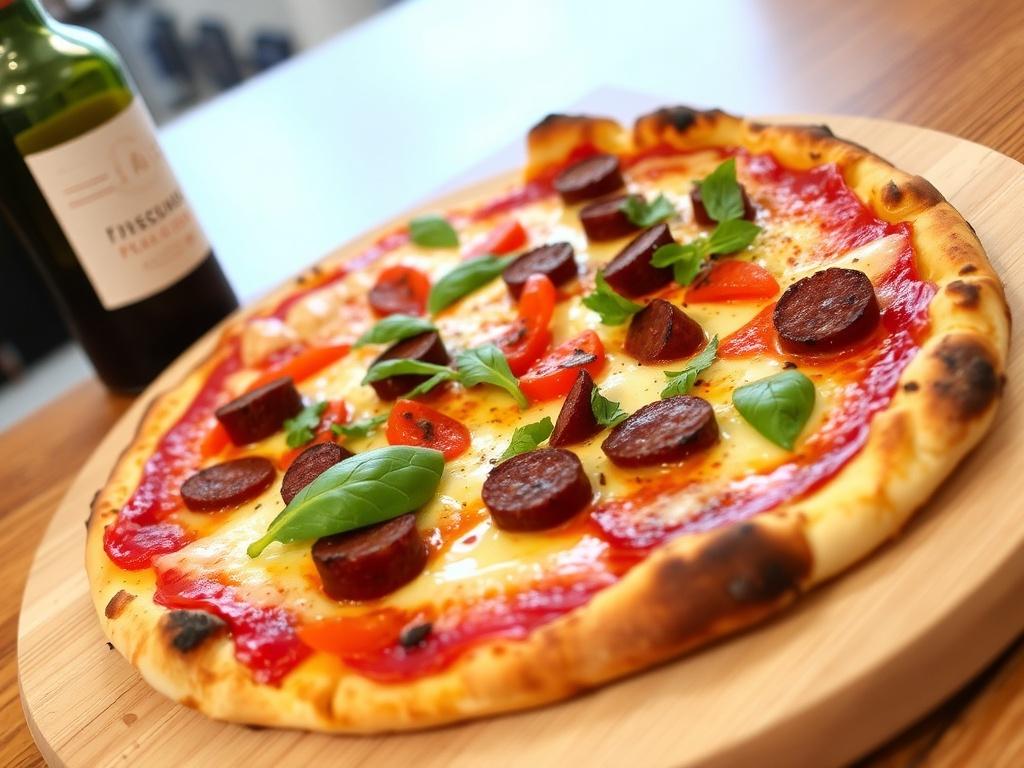 Пицца с чоризо и сладким перцем: испанская страсть
