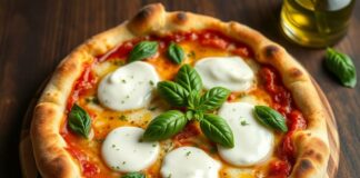 Пицца с моцареллой, базиликом и оливковым маслом: гармония итальянских традиций