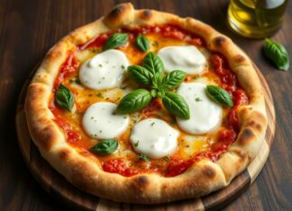 Пицца с моцареллой, базиликом и оливковым маслом: гармония итальянских традиций