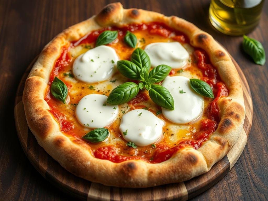 Пицца с моцареллой, базиликом и оливковым маслом: гармония итальянских традиций