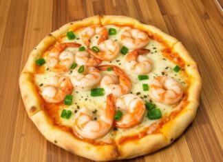 Пицца с креветками в кокосовом молоке: азиатский акцент