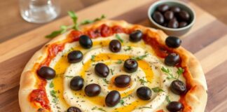 Пицца с хумусом и оливками: ближневосточный акцент