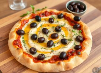 Пицца с хумусом и оливками: ближневосточный акцент