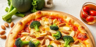Пицца с миндалем и брокколи: здоровый выбор