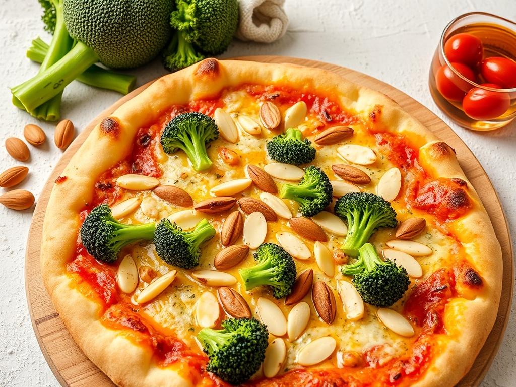 Пицца с миндалем и брокколи: здоровый выбор
