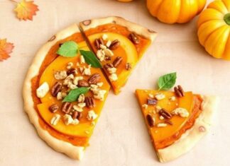 Тыквенная симфония на пицце: осенний микс тыквы и орехов