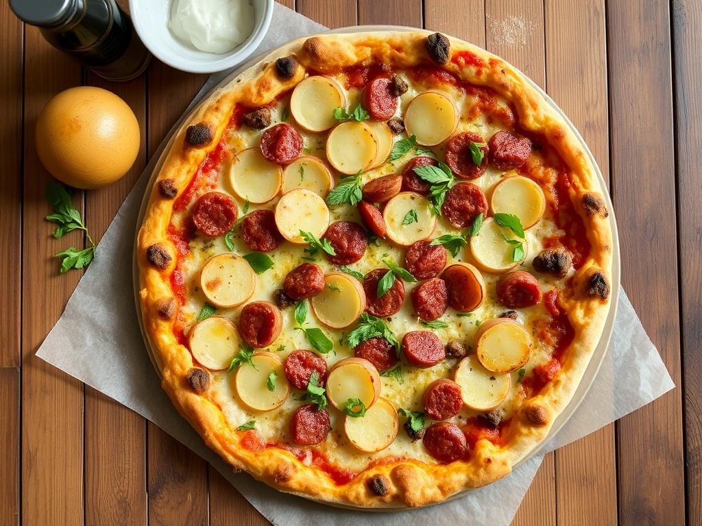 Пицца с чоризо и картофелем: сытный ужин, который согревает дом
