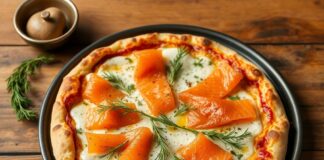 Пицца с лососем холодного копчения и укропом: скандинавский вариант