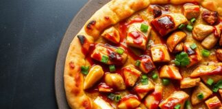 Пицца с курицей и соусом терияки: азиатский микс