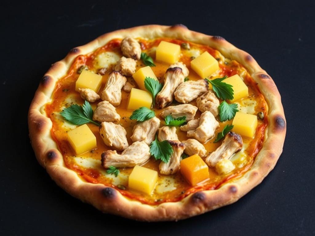 Пицца с курицей, ананасами и карри: экзотический микс