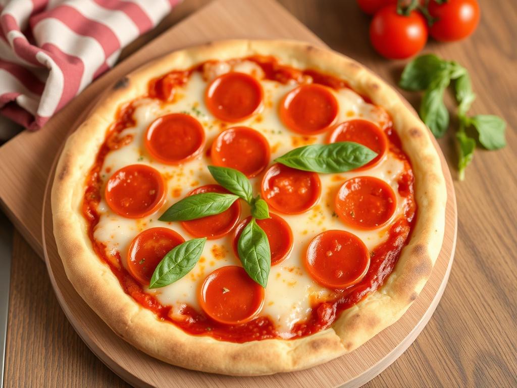 Пицца с пепперони и томатным соусом: классика фастфуда с домашним теплом