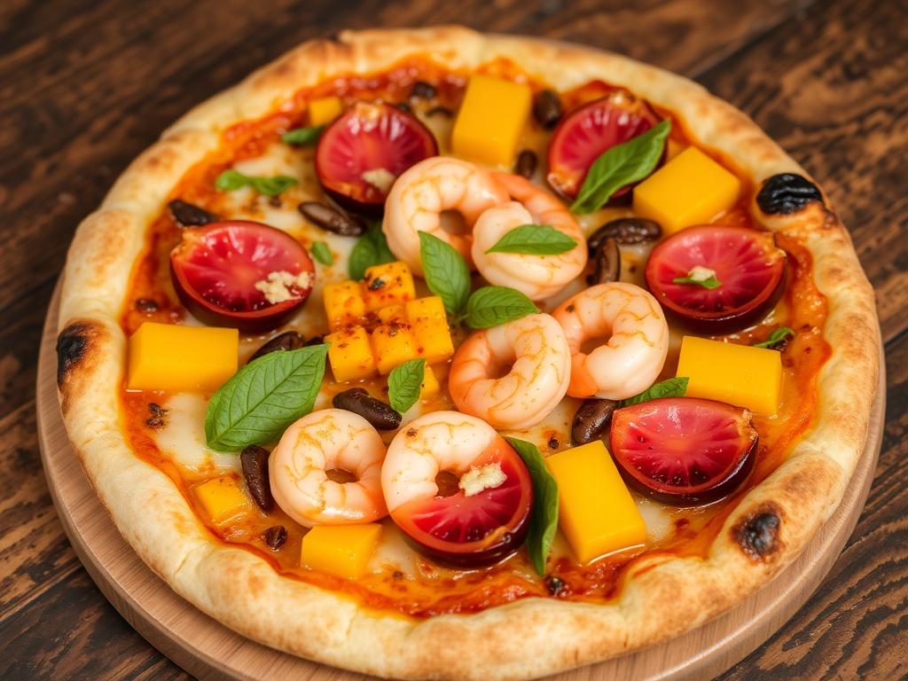 Пицца с мангостингом и креветками: тропический шторм на тесте
