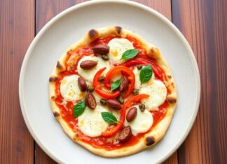 Пицца с чоризо и сладким перцем: испанский вкус