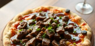 Пицца с говядиной и соусом деми-гляс: ресторанный уровень