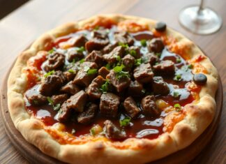 Пицца с говядиной и соусом деми-гляс: ресторанный уровень