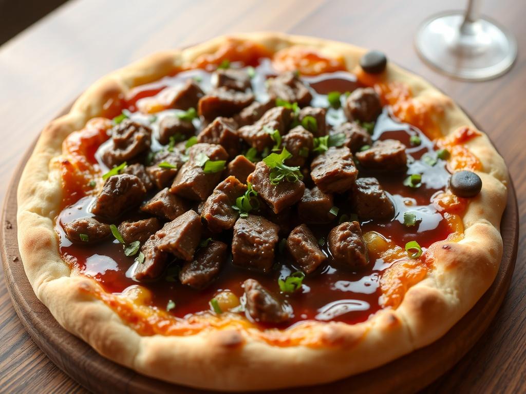 Пицца с говядиной и соусом деми-гляс: ресторанный уровень