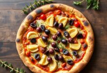 Средиземноморское настроение на тарелке: пицца с артишоками и оливками Средиземноморское настроение на тарелке: пицца с артишоками и оливками