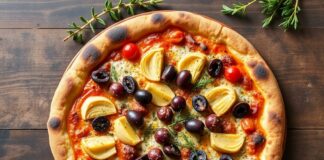 Средиземноморское настроение на тарелке: пицца с артишоками и оливками