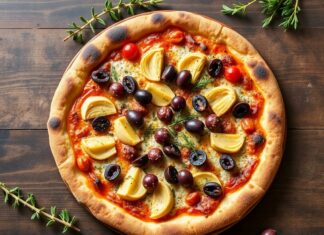 Средиземноморское настроение на тарелке: пицца с артишоками и оливками