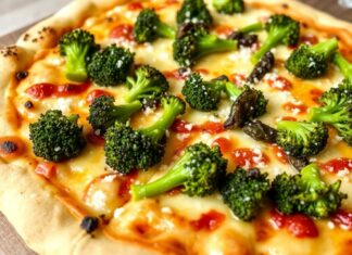 Пицца с брокколини и пармезаном: яркий вкус на пару минут дольше обычного ужина