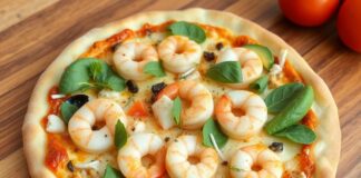 Пицца с авокадо и креветками: свежий вкус для дружной компании и уютного вечера