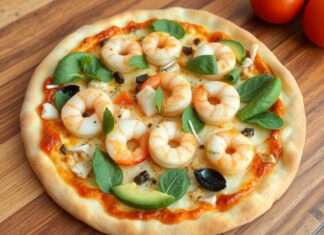 Пицца с авокадо и креветками: свежий вкус для дружной компании и уютного вечера