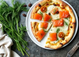 Пицца с лососем и укропом: лёгкость океана