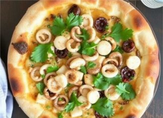 Пицца с кальмарами и петрушкой: средиземноморский ужин