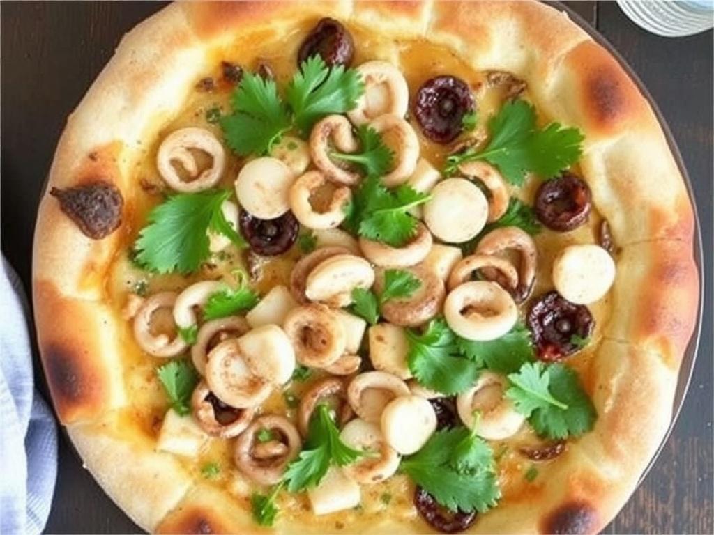 Пицца с кальмарами и петрушкой: средиземноморский ужин