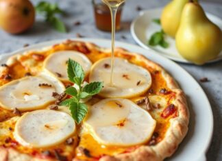 Пицца с грушей и мёдом: сладкий десерт на тонком тесте, который удивит друзей