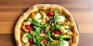 Пицца с песто из рукколы и грецких орехов: аромат лета под хрустящей коркой