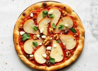 Пицца с грушей, горгонзолой и грецкими орехами: изысканное сочетание