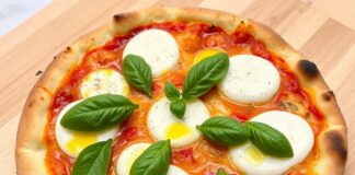 Пицца с моцареллой, базиликом и оливковым маслом: классика Италии