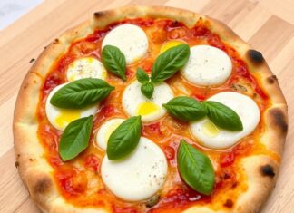 Пицца с моцареллой, базиликом и оливковым маслом: классика Италии