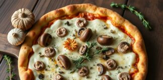 Пицца с шампиньонами и тимьяном: лесной аромат прямо у вас дома