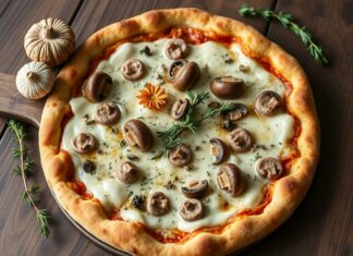 Пицца с шампиньонами и тимьяном: лесной аромат прямо у вас дома