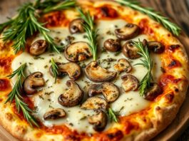 Пицца с шампиньонами и розмарином: лесной вкус с итальянским акцентом