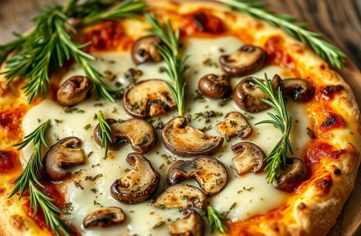 Пицца с шампиньонами и розмарином: лесной вкус с итальянским акцентом