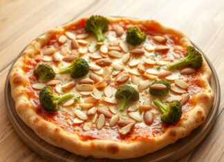 Пицца с миндалем и брокколи: зелёный акцент на тонком тесте, который покорит даже самых привередливых