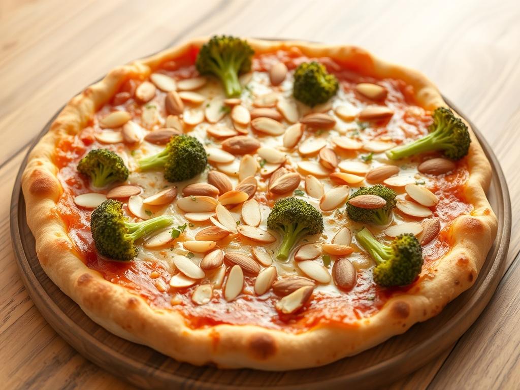 Пицца с миндалем и брокколи: зелёный акцент на тонком тесте, который покорит даже самых привередливых