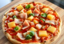 Пицца с ветчиной, ананасами и соусом чили: сладко‑острый микс Пицца с ветчиной, ананасами и соусом чили: сладко‑острый микс