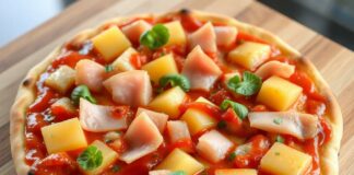 Пицца с ветчиной, ананасами и соусом чили: сладко‑острый микс