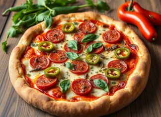 Пицца с салями и перцем пепперончини: острота и аромат