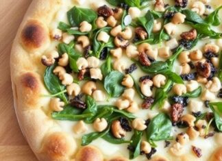 Пицца с кедровыми орешками и шпинатом: свежесть лета в каждой корочке
