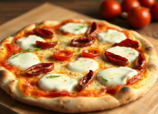 Пицца с моцареллой и вялеными томатами: глубина вкуса
